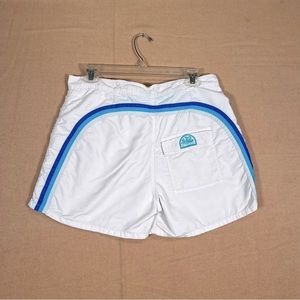 Sundek Swimming Trunks Men’s Size 32 Board Shorts White Blue Striped